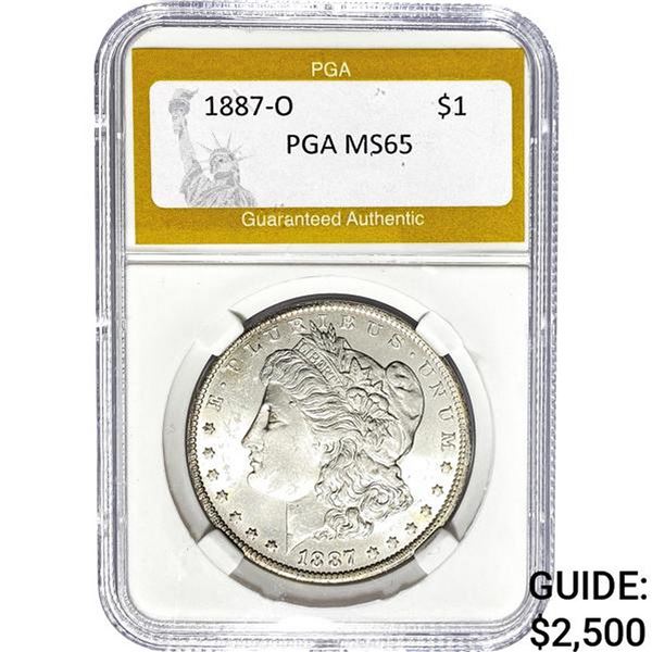 1887-O Morgan Silver Dollar PGA MS65