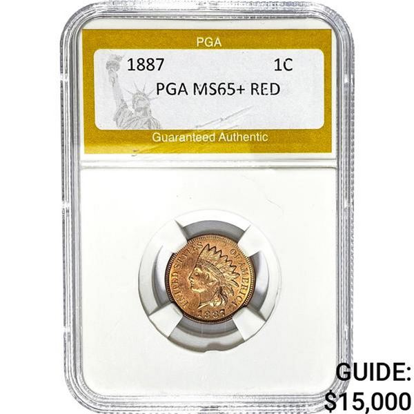 1887 Indian Head Cent PGA MS65+ RED