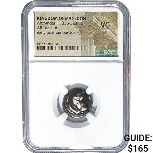 Macedon Alexander III 336-323 BC Silver Drachm
