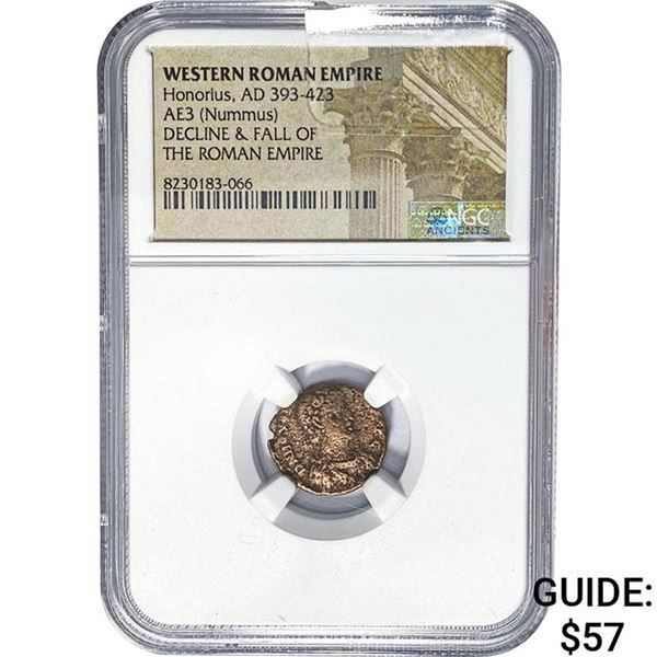 West Roman Honorius AD 393-423 AE3 Nummus