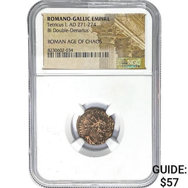 Romano Tetricus I AD 271-274 BI DBL Denarius