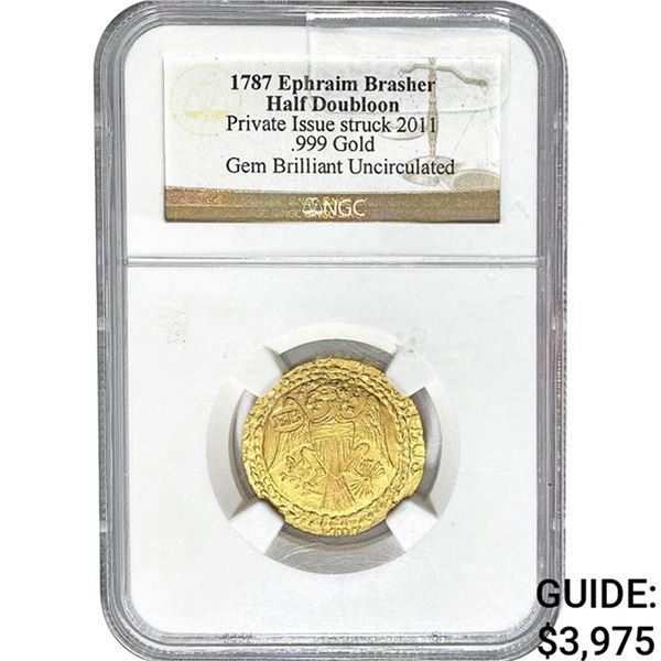 1787 Ephraim Brashr Half Doubloon Gold