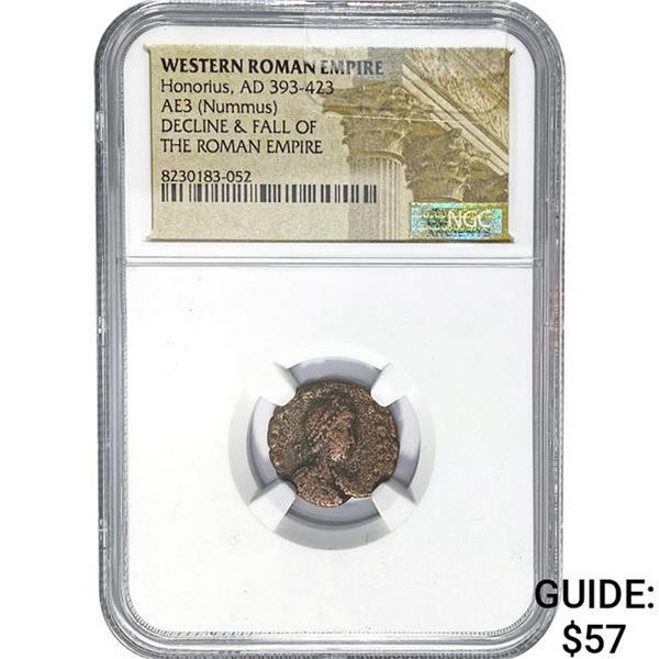 West Honorius AD 393-423 AE3 Nummus