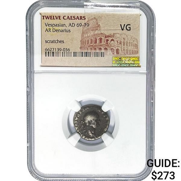 Twelve Caesars Vespasian AD 69-79 Silver Denarius