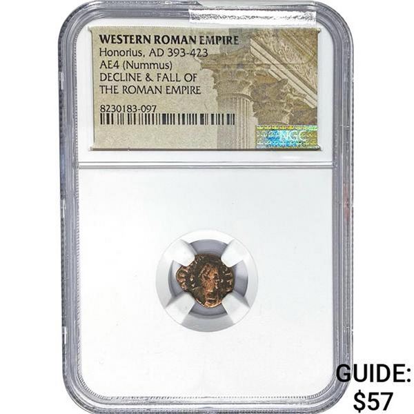 West Roman Honorius AD 393-423 AE4 Nummus
