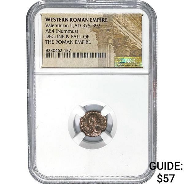 West Roman Valentinian II AD 375-392 AE4 Nummus