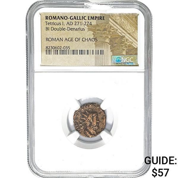 Romano Tetricus I AD 271-274 BI DBL Denarius