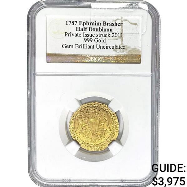 187 Ephraim Brashr Half Doubloon Gold