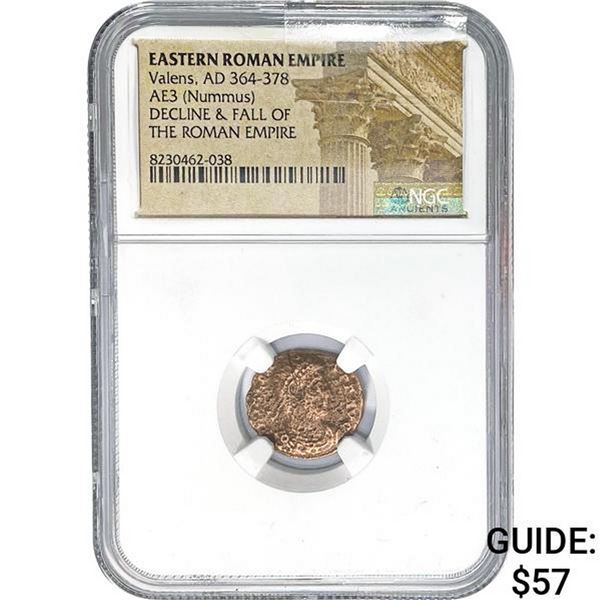 East Roman Valens AD 364-378 AE3 Nummus