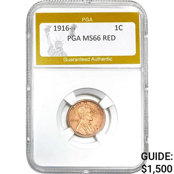 1916-S Lincoln Cent PGA MS66 RED