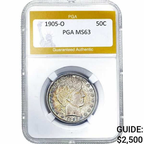 1905-O Barber Half Dollar PGA MS63