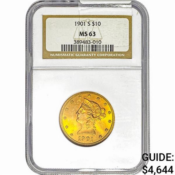 1901-S $10 Gold Eagle NGC MS63