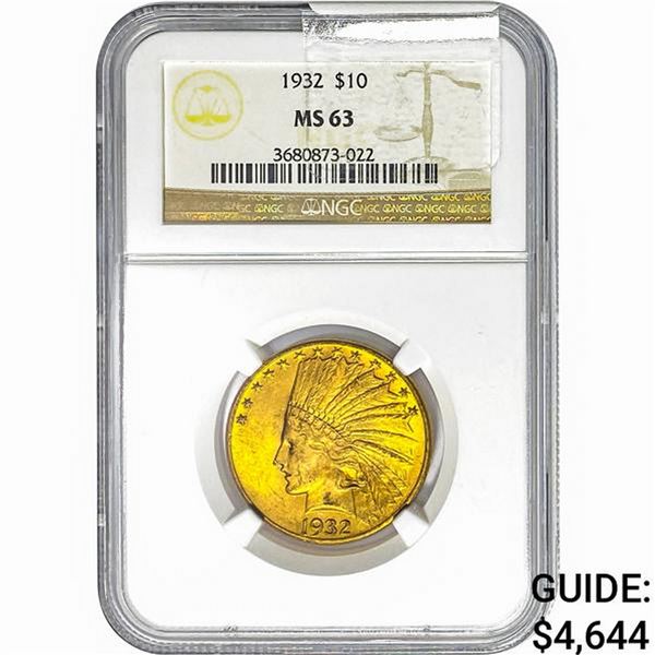 1932 $10 Gold Eagle NGC MS63