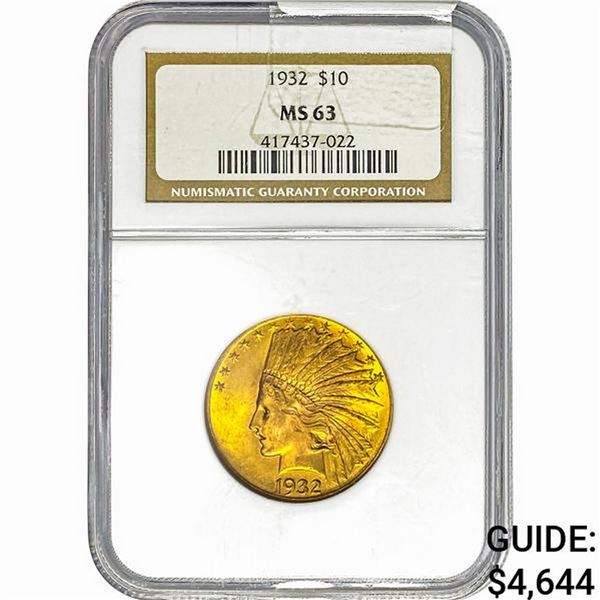 1932 $10 Gold Eagle NGC MS63