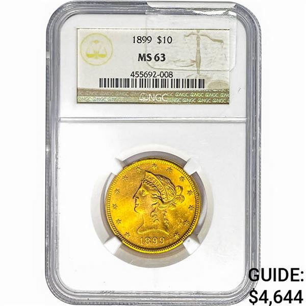 1899 $10 Gold Eagle NGC MS63