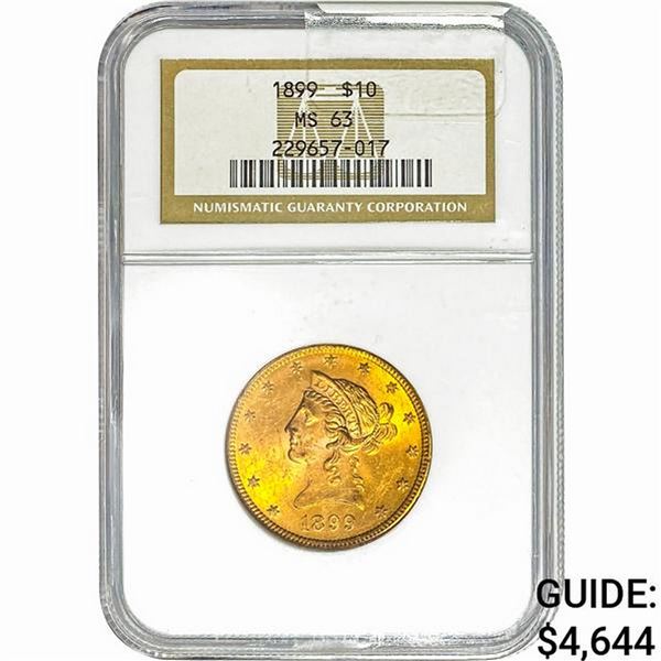 1899 $10 Gold Eagle NGC MS63
