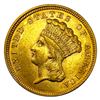 1854 $3 Gold Piece CHOICE BU
