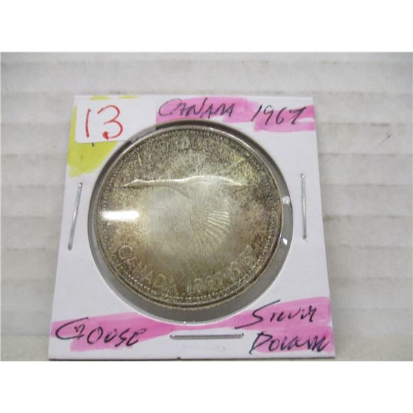 1967 CANADA GOOSE SILVER DOLLAR