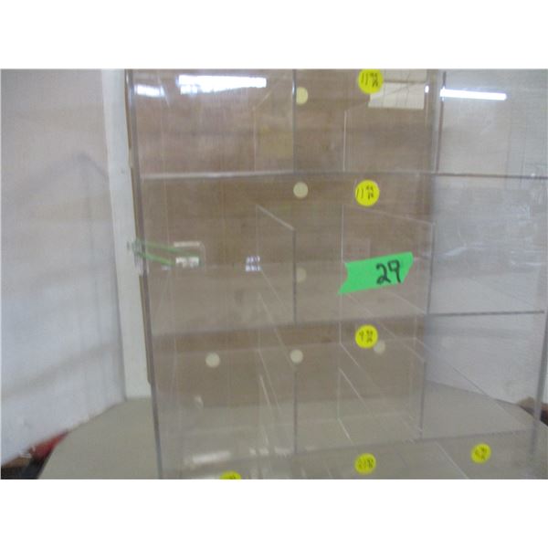 STORE CLOSE-OUT (AS IS):  4 COMPARTMENT DISPLAY CASE (19"H X 10"D X 14"W)