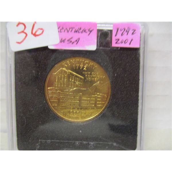 1792 - 2001 USA PROOF LIBERTY KENTUCKY QUATER DOLLAR