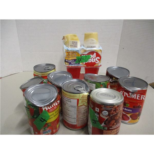 FREIGHT DAMAGE (AS IS):  APPROX 12 ASSORTED CANS OF FOOD (BEETS, TOMATO SUACE, JELLO)