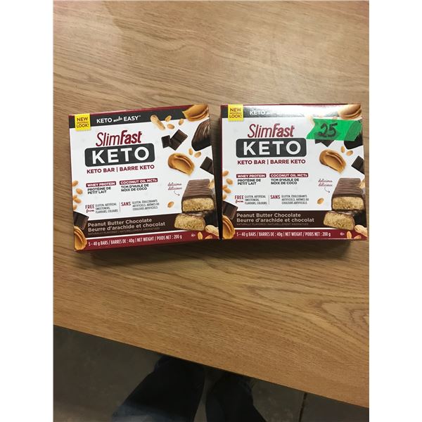 FREIGHT DAMAGE (AS IS):  KETO PEANUT BUTTER & CHOCOLATE BARS (5) - 2 BOXES