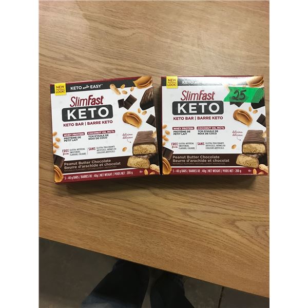 FREIGHT DAMAGE (AS IS):  KETO PEANUT BUTTER & CHOCOLATE BARS (5) - 2 BOXES