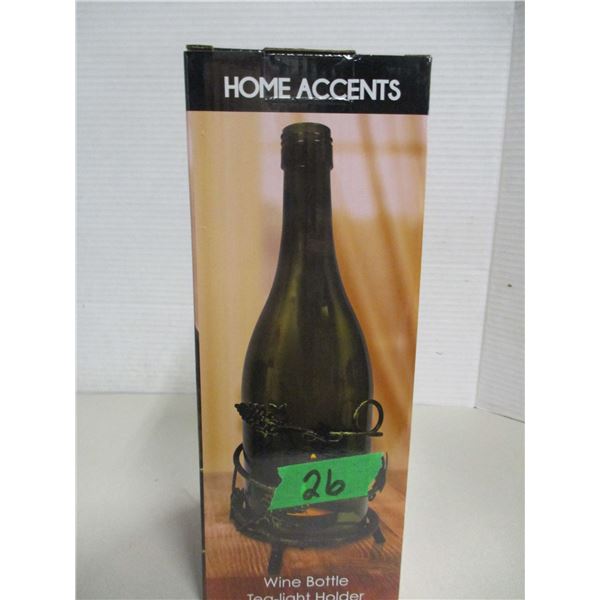NEW:  WINE BOTTLE TEA LIGHT HOLDER