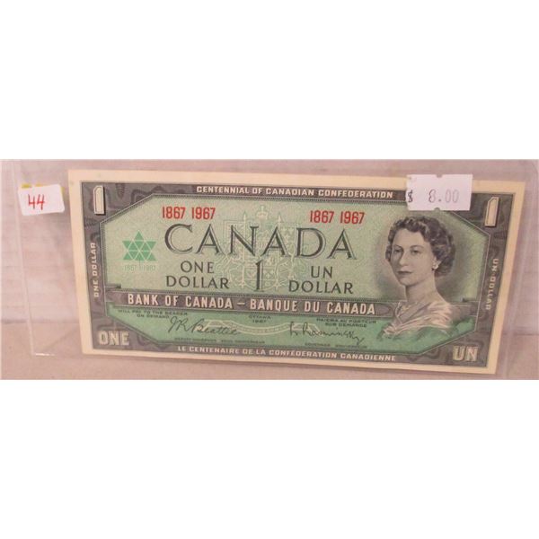 1867 - 1967 CANADA CENTENNIAL NO SERIAL NUMBER $1 BILL