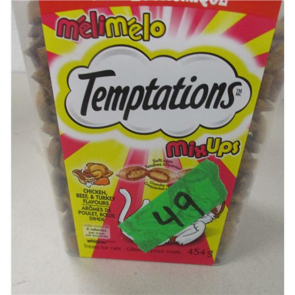 NEW:  TEMPTATIONS MIXED CAT TREATS (454G) - CONTAINER