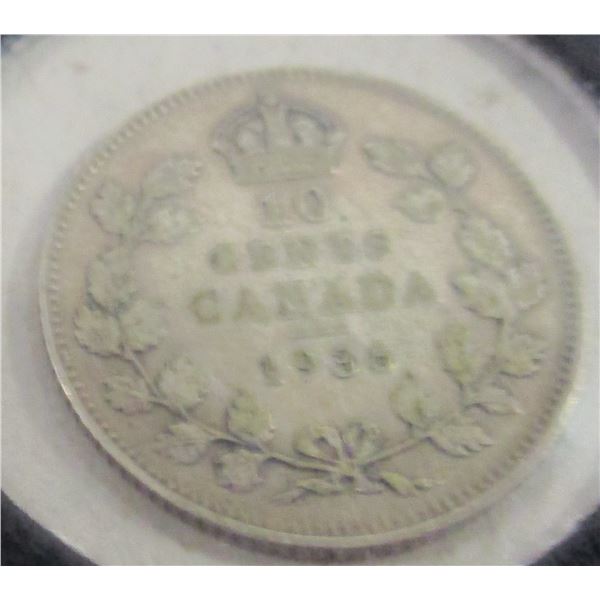 1936 CANADA KING GEORGE V SILVER DIME