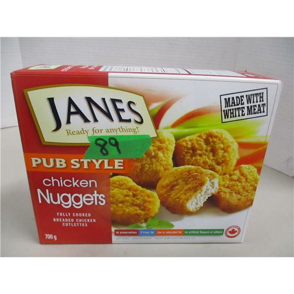 FROZEN:  JANES FULLY COOKED CHICKEN NUGGETS (700G) - BOX