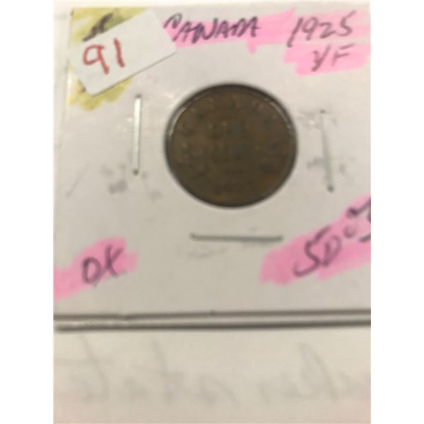 1925 VF CANADA KEY DATE KING GEORGE V PENNY