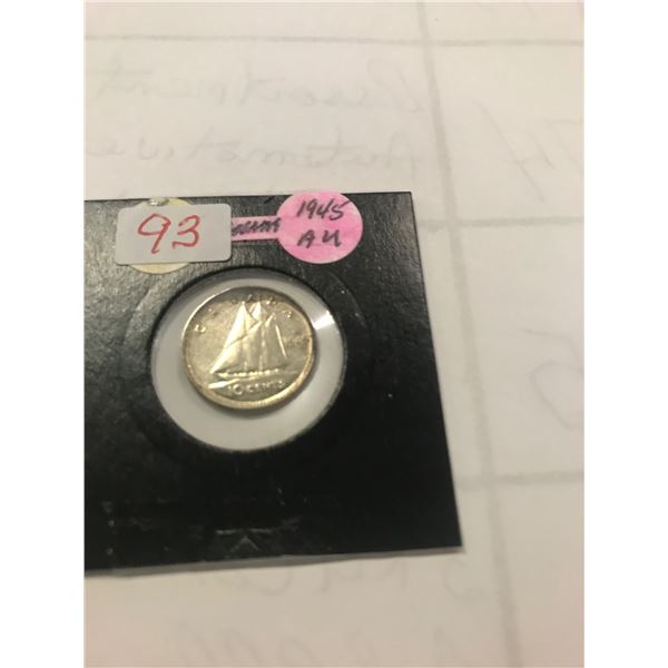 1945 AU CANADA SILVER DIME