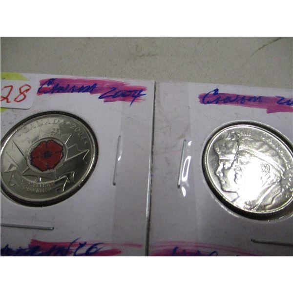 2004 REMEMBRANCE & 2005 WORLD WAR QUARTER SET