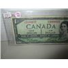 Image 1 : 1954 DEVILS FACE CANADA $1 DOLLAR BILL (POKER HAND SERIAL NUMBER)