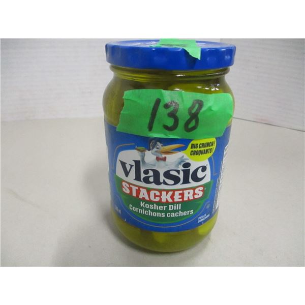FREIGHT DAMAGE (AS IS):  VLASSIC KOSHER DILL STACKER PICKLES (500 ML) - JAR