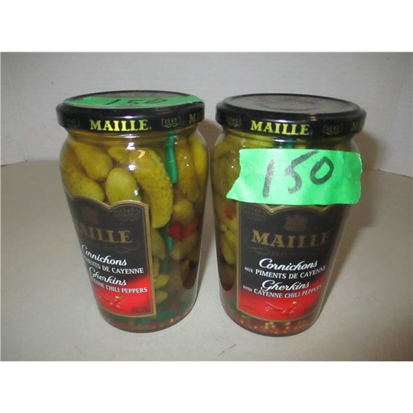 FREIGHT DAMAGE (AS IS):  MAILLE GERKINS WITH CAYENNE PEPPERS (2 JARS X 400 ML)