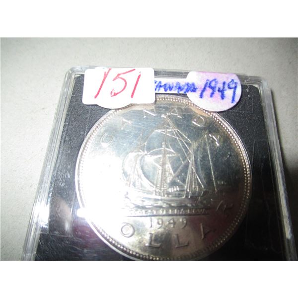 1949 SHIP CANADA SILVER DOLLAR