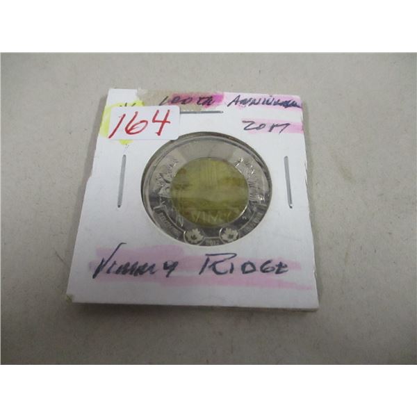 2017 100TH ANNIVERSARY VIMMY RIDGE CANADA TOONIE