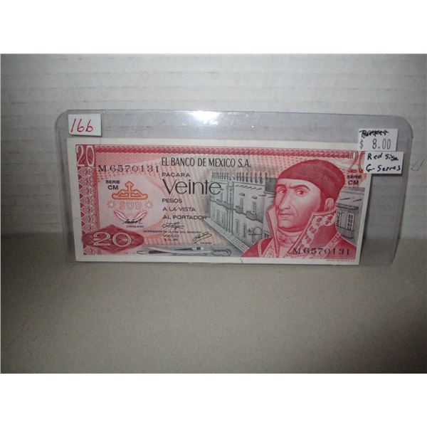 1976 BANK OF MEXICO 5 PESO BANK NOTE