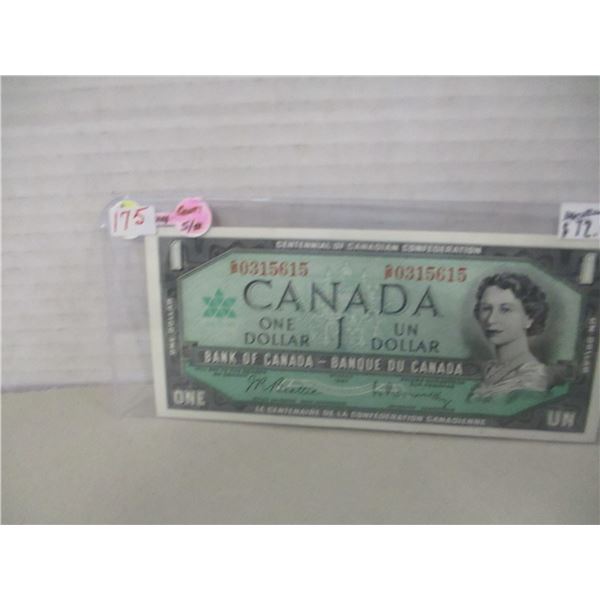 1967 SERIAL NUMBER UNCIRCULATED CENTENNIAL DOLLAR BILL