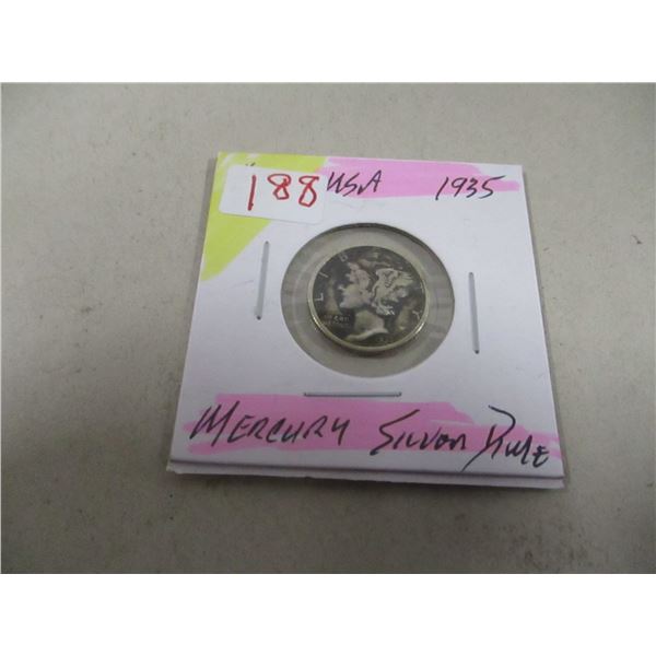 1935 USA MERCURY SILVER DIME