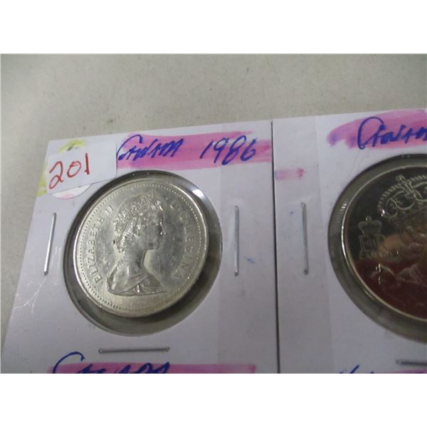 1986 - 1952/2002 UNCIRCULATED CANADA HALF DOLLARS