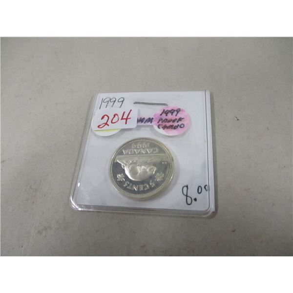 1999 PROOF DOUBLE STRUCK CAMEO CANADA NICKEL