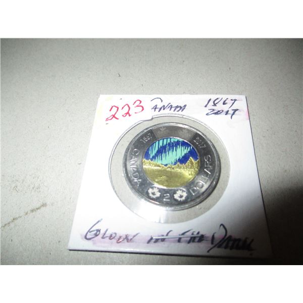1867- 2017 GLOW IN THE DARK CANADA TOONIE