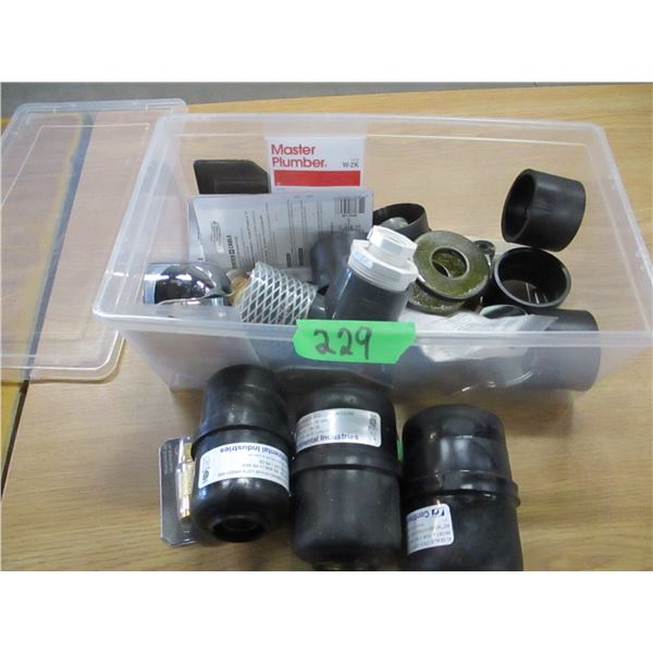 ESTATE:  CONTAINER C/W BOAT ROLLERS, MISC FITTINGS