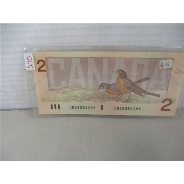 1986 BIRD SERIES UNCIRCULATED LAST OF BIRD SERIES $2 BILL