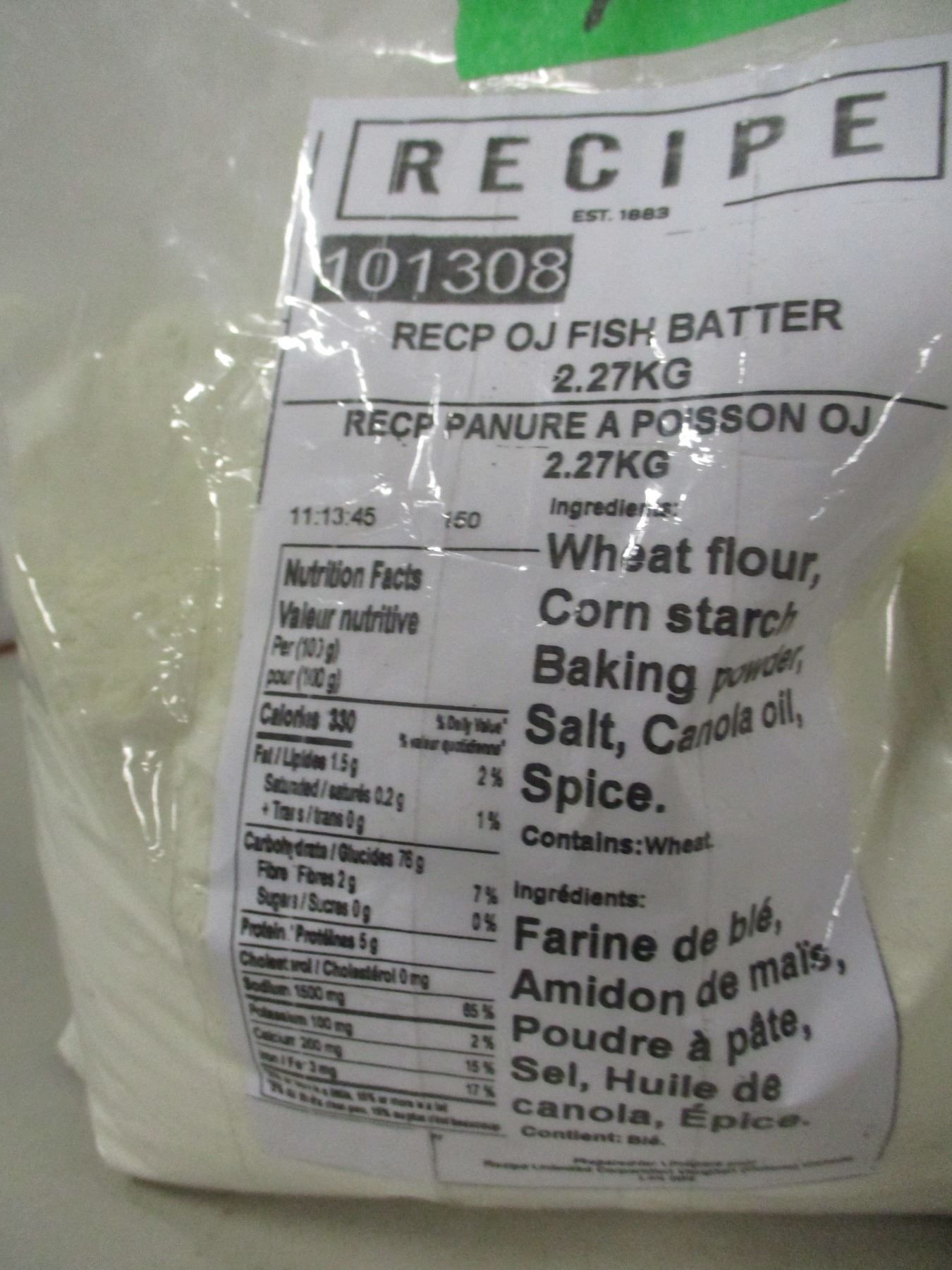 FREIGHT DAMAGE (AS IS): FISH BATTER (2.27 KG) - BAG