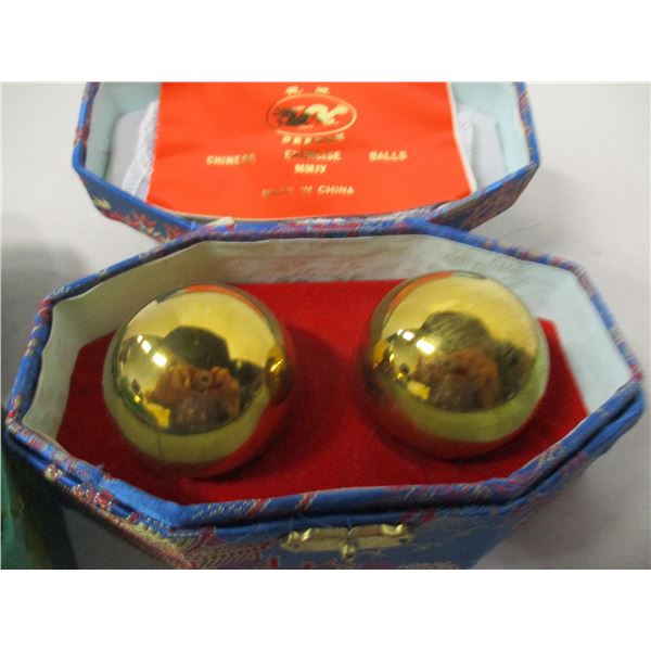 SEIZURE:  SET OF 2 BRASS EXERCISE BALLS